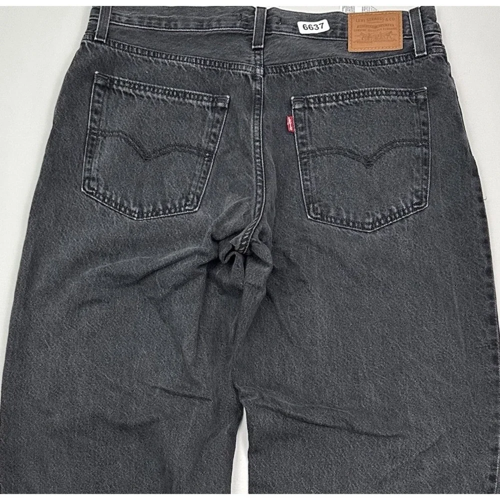 Levi's Premium Baggy Dad Jeans Women 30x30 Black 100% Cotton Big E Wide Leg
